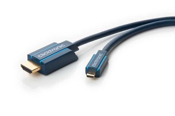 Clicktronic 2.0 High Speed Micro HDMI kabel med Ethernet - 1 m