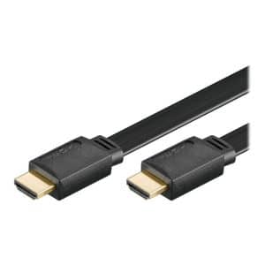 Fladt HDMI+ High Speed kabel med Ethernet. 4K. 2 m.