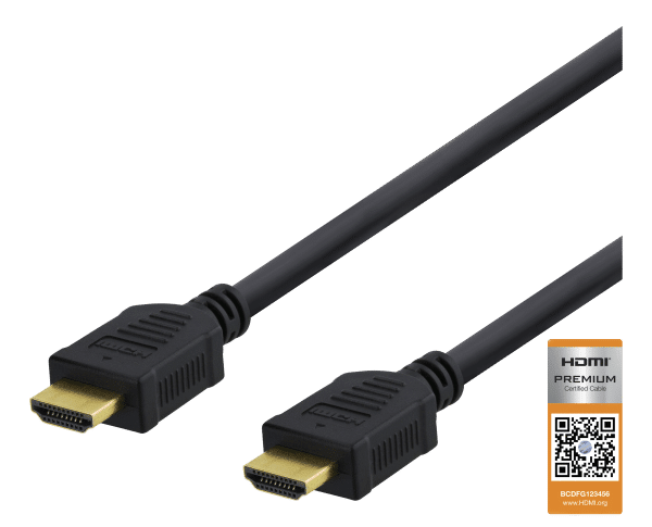 HDMI kabel - High Speed med Ethernet - 4K 60Hz - 2m - Livstidsgaranti