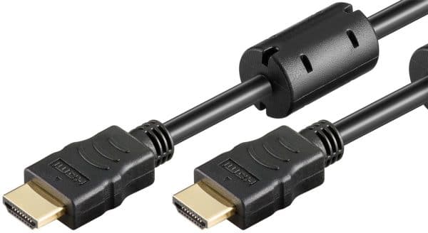 High Speed 4K HDMI kabel med Ethernet - Ferritkerne - Sort - 15 m