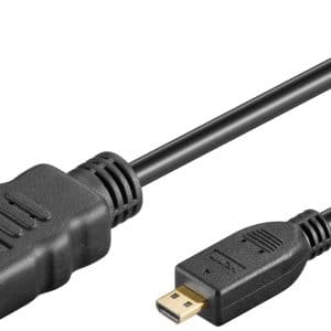 High Speed 4K Micro HDMI kabel med Ethernet - Sort - 3 m