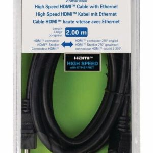 High Speed Hdmi Kabel Med Ethernet HDMI-Stik - HDMI-Stik Vinklet 270Â° 2.00 m Sort