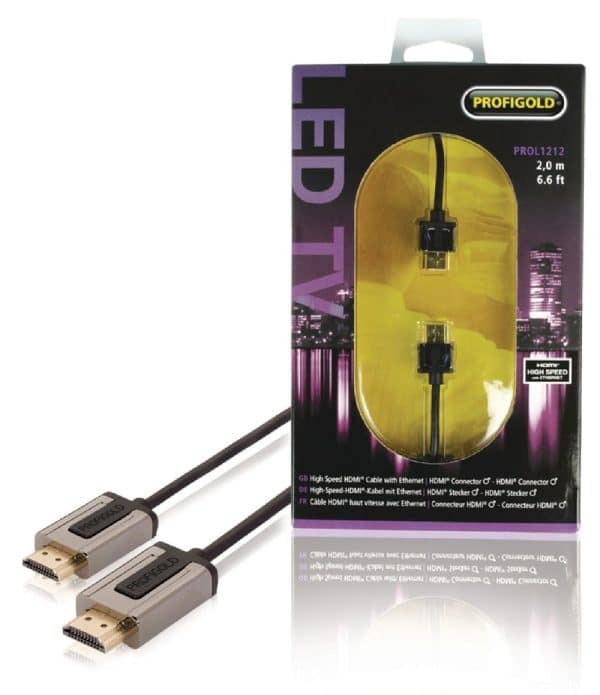 Ultra tyndt High Speed 4K HDMI 2.0 kabel med Ethernet - 2 m