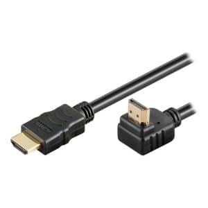 Vinklet HDMI 1.4 High Speed kabel med Ethernet. 90Â° Højre. 1m.