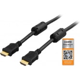 DELTACO HDMI kabel, HDMI High Speed med Ethernet, HDMI Type A han, guldplateret