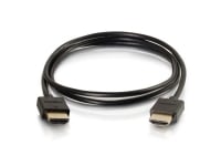 C2G 0.6m Ultra Flexible High Speed HDMI Cable with Low Profile Connectors - HDMI med Ethernet-kabel - HDMI han til HDMI han - 60 cm - sort - 4K suppo