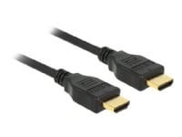 Delock - HDMI-kabel med Ethernet - HDMI han til HDMI han - 2 m - trippelskærmet parsnoet - sort - 4K support
