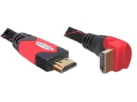 Delock High Speed HDMI with Ethernet - HDMI-kabel med Ethernet - HDMI han til HDMI han - 5 m - vinklet stikforbindelse