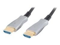 Lanberg - Premium High Speed - HDMI-kabel med Ethernet - HDMI han til HDMI han - 50 m - sort - Active Optical Cable (AOC), 4K60 Hz (3840 x 2160) supp