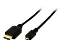 DELTACO HDMI-1023-K - HDMI-kabel med Ethernet - HDMI han til mikro HDMI han - 2 m - sort
