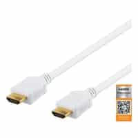 DELTACO High-Speed Premium HDMI kabel, 0,5m, Ethernet, 4K UHD, hvid