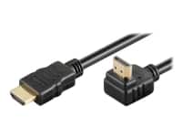 MicroConnect - HDMI-kabel med Ethernet - HDMI han til HDMI han vinklet - 1 m - sort