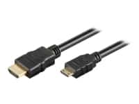 MicroConnect - HDMI-kabel med Ethernet - mini HDMI han til HDMI han - 1 m - sort