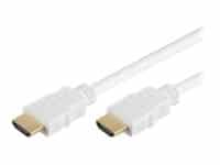 MicroConnect High Speed HDMI with Ethernet - HDMI-kabel med Ethernet - HDMI han til HDMI han - 10 m - hvid