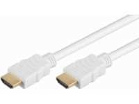MicroConnect High Speed HDMI with Ethernet - HDMI-kabel med Ethernet - HDMI han til HDMI han - 5 m - hvid
