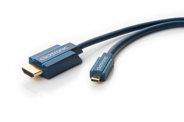 Clicktronic 2.0 High Speed Micro HDMI kabel med Ethernet - 3 m