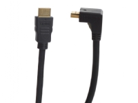 Connectech Good Quality - High Speed - HDMI-kabel med Ethernet - HDMI han vinklet til HDMI han - 1.5 m - sort