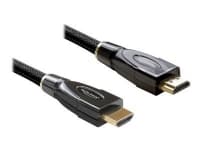 Delock High Speed HDMI with Ethernet - HDMI-kabel med Ethernet - HDMI han til HDMI han - 3 m - antracit (sort)