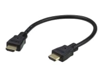 ATEN 2L-7DA3H - High Speed - HDMI-kabel med Ethernet - HDMI han til HDMI han - 30 cm - afskærmet - sort - 4K support - for VanCryst VM0808HA, VM5404H, VS0801H