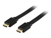 DELTACO HDMI-1005F - HDMI-kabel med Ethernet - HDMI han til HDMI han - 50 cm - sort