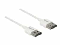 Delock High Speed HDMI with Ethernet - HDMI-kabel med Ethernet - HDMI han til HDMI han - 50 cm - tripel-afskærmet - hvid - 4K support