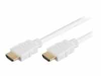 MicroConnect High Speed HDMI with Ethernet - HDMI-kabel med Ethernet - HDMI han til HDMI han - 2 m - hvid
