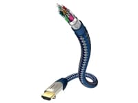 in-akustik Premium High Speed HDMI Cable With Ethernet - HDMI-kabel med Ethernet - HDMI han til HDMI han - 2 m - tripel-afskærmet - blå, sølv - 4K support