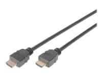DIGITUS - High Speed - HDMI-kabel med Ethernet - HDMI han til HDMI han - 2 m - tripel-afskærmet - sort - formet, 4K60Hz (4096 x 2160) support
