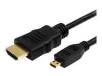 StarTech.com 1m High Speed HDMI Cable with Ethernet HDMI to HDMI Micro - HDMI-kabel med Ethernet - HDMI han til 19 pin micro HDMI Type D han - 1 m - sort