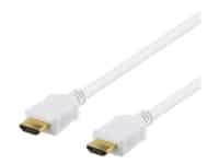 DELTACO HDMI-1015AD - HDMI-kabel med Ethernet - HDMI han til HDMI han - 1.5 m - hvid - 4K support
