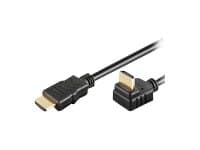 MicroConnect High Speed HDMI with Ethernet - HDMI-kabel med Ethernet - HDMI han til HDMI han - 1 m - 270° stikforbindelse