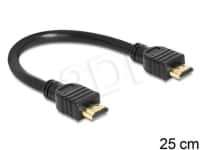 Delock High Speed HDMI with Ethernet - HDMI-kabel med Ethernet - HDMI han til HDMI han - 25 cm