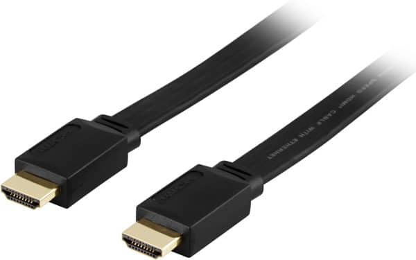 Fladt HDMI kabel - High Speed med Ethernet - 4K 60Hz - 10m - Livstidsgaranti