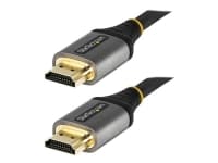 StarTech.com 6ft (2m) HDMI 2.1 Cable, Certified Ultra High Speed HDMI Cable 48Gbps, 8K 60Hz/4K 120Hz HDR10+ eARC, Ultra HD 8K HDMI Cable / Cord w/TPE Jacket, For UHD Monitor/TV/Display - Dolby Vision/Atmos, DTS-HD (HDMM21V2M) - Ultra High Speed - HDMI-kabel med Ethernet - HDMI han til HDMI han - 2 m - dobbelt afskærmet - grå, sort - passivt, 4K120 Hz support, 8K60 Hz support - for P/N: 4PORT-8K-HDMI-SWITCH