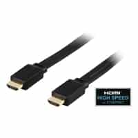 DELTACO fladt HDMI kabel, HDMI High Speed med Ethernet, HDMI Type A h