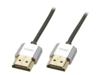 Lindy CROMO Slim High Speed HDMI Cable with Ethernet - HDMI-kabel med Ethernet - HDMI han til HDMI han - 2 m - afskærmet parsnoet (STP)