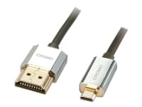 Lindy CROMO Slim High Speed HDMI to micro HDMI Cable with Ethernet - HDMI-kabel med Ethernet - 19 pin micro HDMI Type D han til HDMI han - 50 cm - afskærmet
