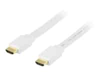 DELTACO - HDMI-kabel med Ethernet - HDMI han til HDMI han - 7 m - hvid