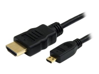 SAVIO CL-39 - HDMI-kabel med Ethernet - 19 pin micro HDMI Type D han til HDMI han - 1 m - afskærmet - sort - 4K support