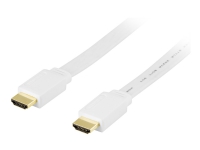 DELTACO - HDMI-kabel med Ethernet - HDMI han til HDMI han - 15 m - hvid