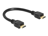 Delock High Speed HDMI with Ethernet - HDMI-kabel med Ethernet - HDMI han til HDMI han - 25 cm