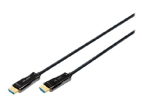 DIGITUS - Premium High Speed - HDMI-kabel med Ethernet - HDMI han til HDMI han - 30 m - dobbelt afskærmet - sort - 4K support, hybrid aktivt optisk kabel