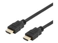 DELTACO HDMI-1050D-FLEX - High Speed - HDMI-kabel med Ethernet - HDMI han til HDMI han - 5 m - sort - 4K support