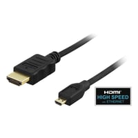 Micro HDMI til HDMI kabel, HDMI High Speed med Ethernet, HDMI Type A han - H