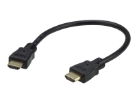 ATEN 2L-7DA3H - High Speed - HDMI-kabel med Ethernet - HDMI han til HDMI han - 30 cm - afskærmet - sort - 4K support - for ATEN VM5404HA, VM5808HA VanCryst VM0808HA, VM5404H, VS0801H