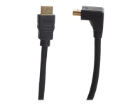 Connectech Good Quality - High Speed - HDMI-kabel med Ethernet - HDMI han vinklet til HDMI han - 1.5 m - sort