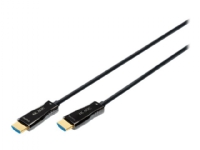 DIGITUS - Premium High Speed - HDMI-kabel med Ethernet - HDMI han til HDMI han - 15 m - dobbelt afskærmet - sort - 4K support, hybrid aktivt optisk k