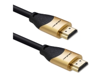 Qoltec GOLD - Ultra High Speed - HDMI-kabel med Ethernet - HDMI han til HDMI han - 2 m - sort - 8K60 Hz (7680 x 4320) support