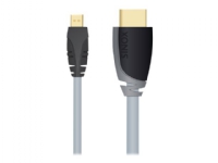 Sinox Plus+ - HDMI-kabel med Ethernet - 19 pin micro HDMI Type D han til HDMI han - 2 m